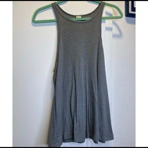 Gray ribbed tank top
